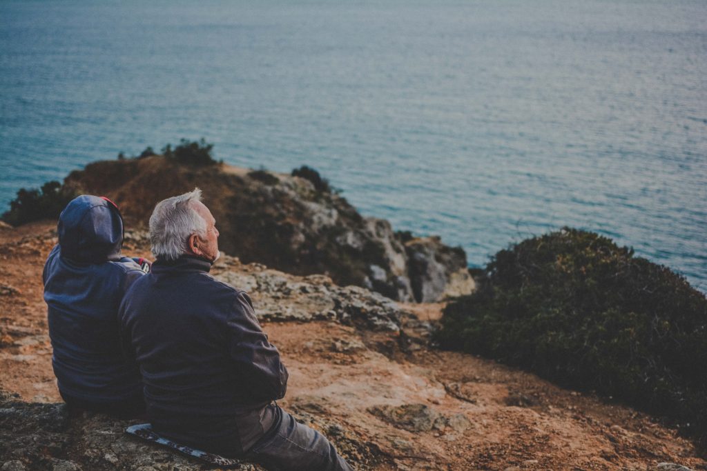 Older couple by the sea
